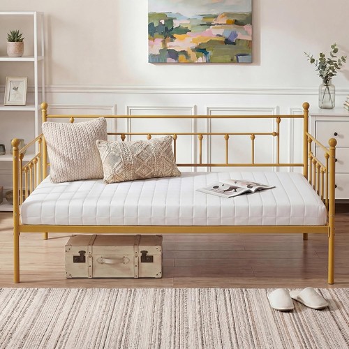 Gold twin metal daybed frame - daybed,