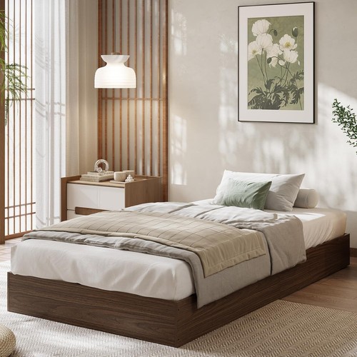 Modern wood bed frame floor - modern,