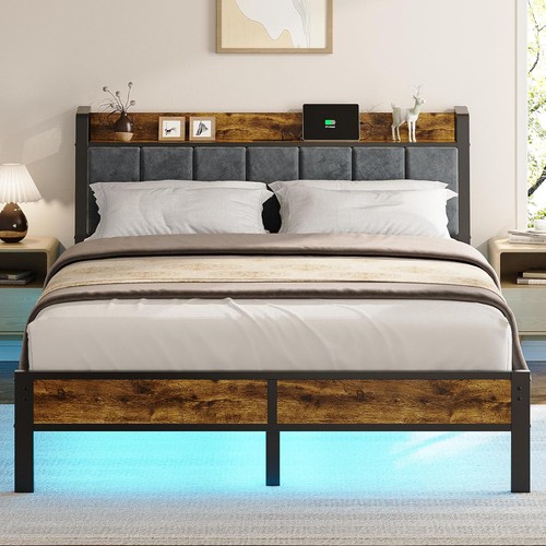 Queen size bed frame with - bed,