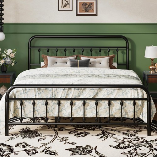 King size metal platform bed - platform,