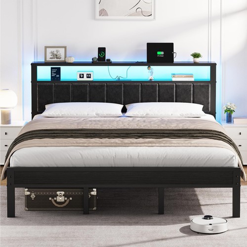 King size led bed - frame, with
