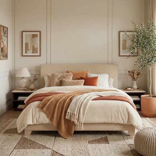 Upholstered queen size bed - upholstered,