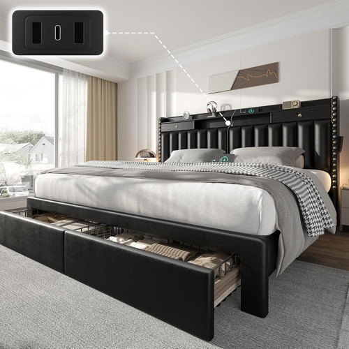 King size bed frame - bed, with