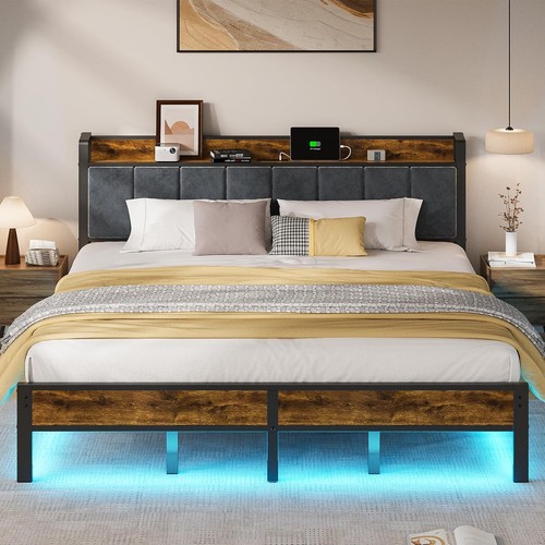 King size bed - king, led