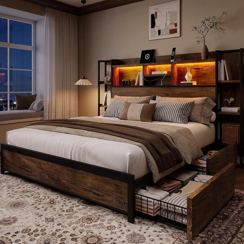 King size bed frame with - king,