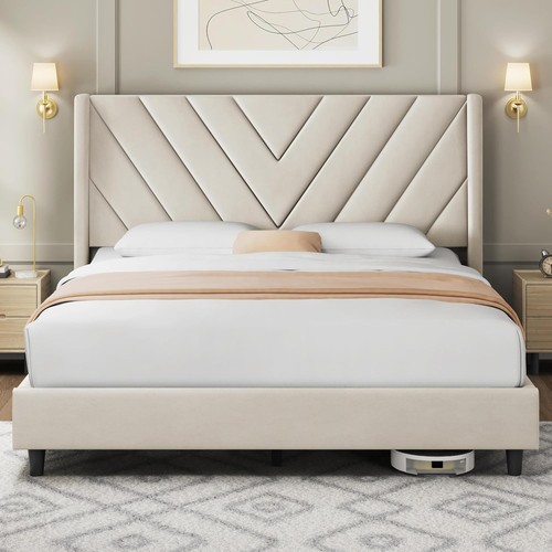 Queen bed frame upholstered - queen,