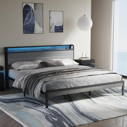 King size bed frame - bed, storage