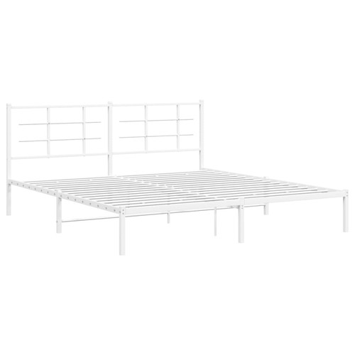 Metal bed frame with - bed, headboard
