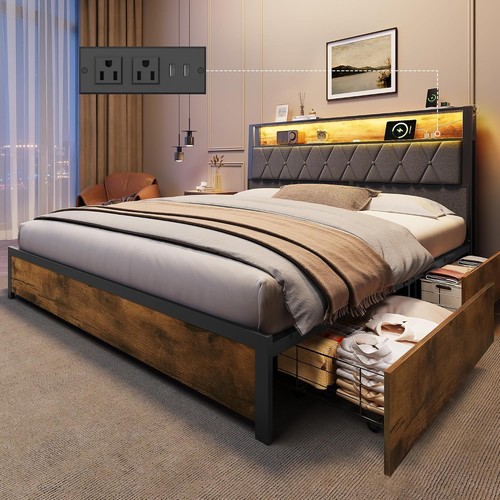 Queen bed frame with storage - frame, 4