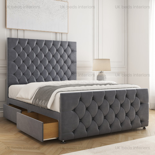Plush velvet divan bed - bed, 54"