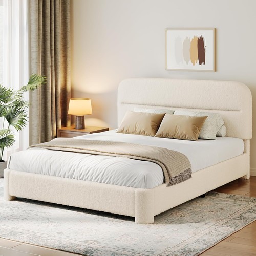 King size upholstered bed - king,