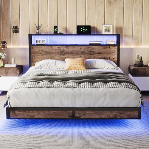 Queen size bed frame with - bed,