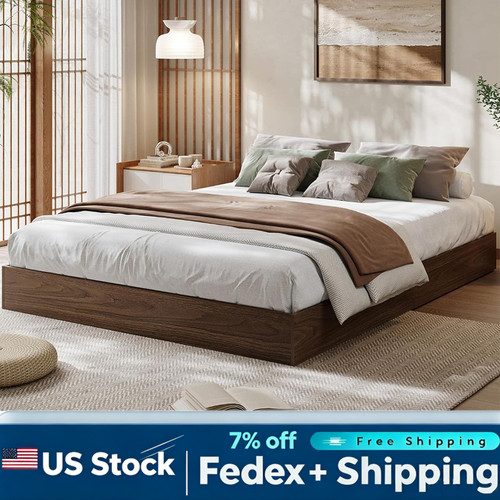 Modern wood platform bed - wood, frame