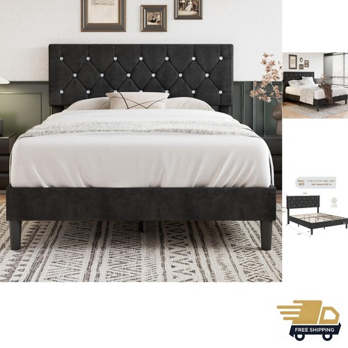 Elegant upholstered full bed - elegant,