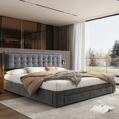 Upholstered bed super - upholstered, king
