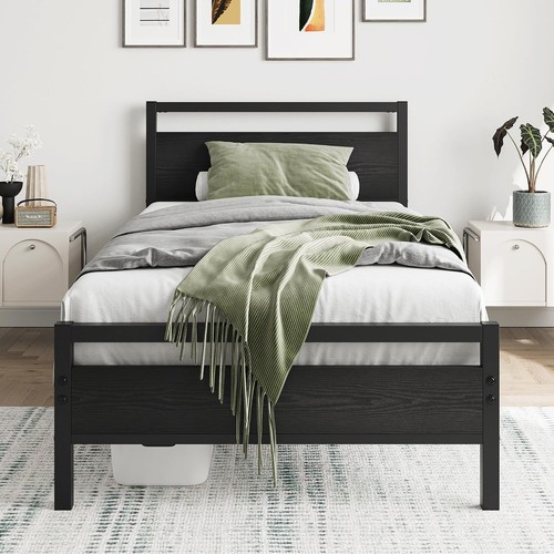 Black twin bed frame with - frame,