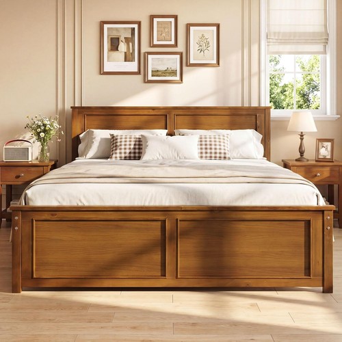 Wood full size bed - wood,