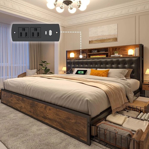 King size bed frame with - king,