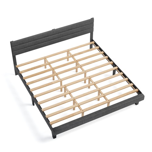 King size tufted platform bed - king,