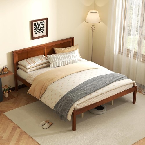Queen size wood platform bed - size,