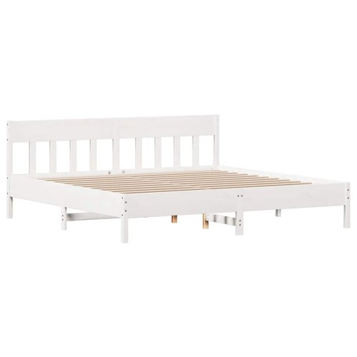Bed frame with headboard - with, white