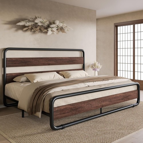 King size metal bed frame - metal,